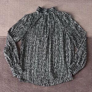 H&M Zebra Print Mock Neck Blouse - Size S